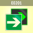 Знак E02-01 «Направляющая стрелка» (фотолюм. пластик ГОСТ, 100х100 мм)